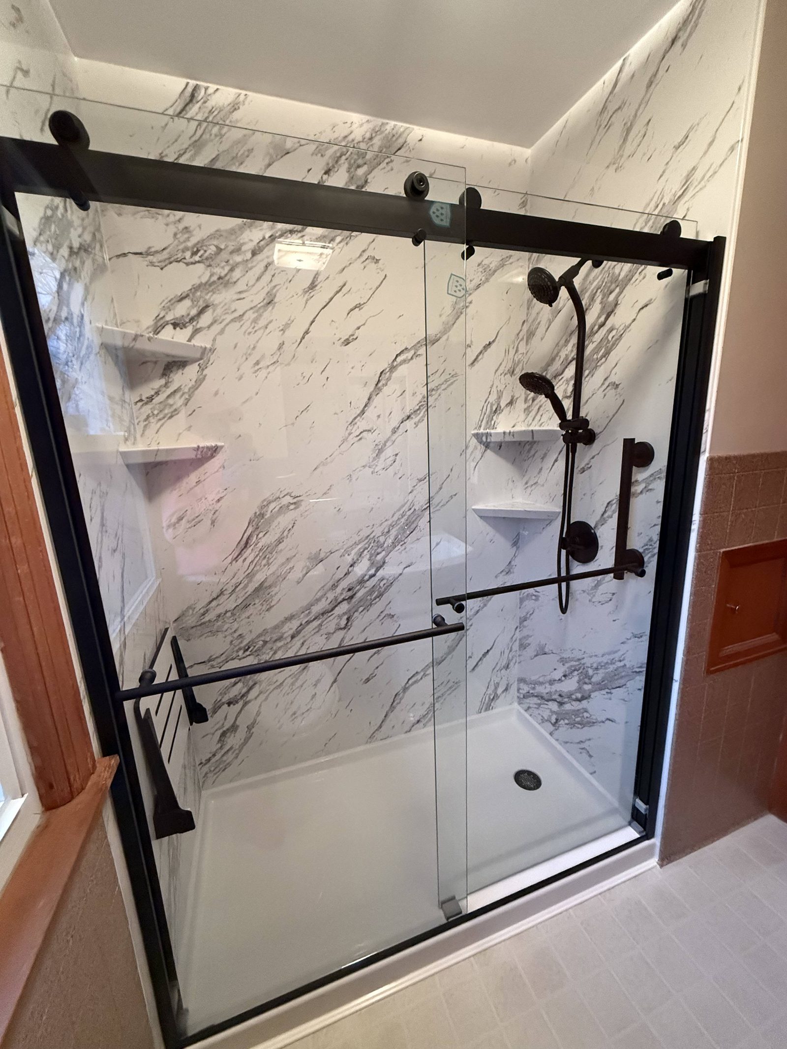 Matte Black Barn Door Shower
