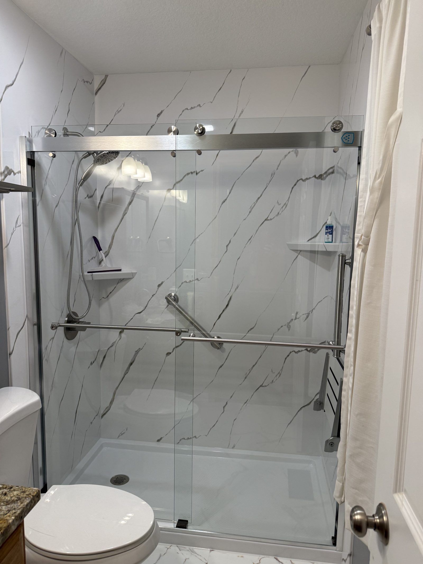 Recent Project — Full Marble Walk-In Shower