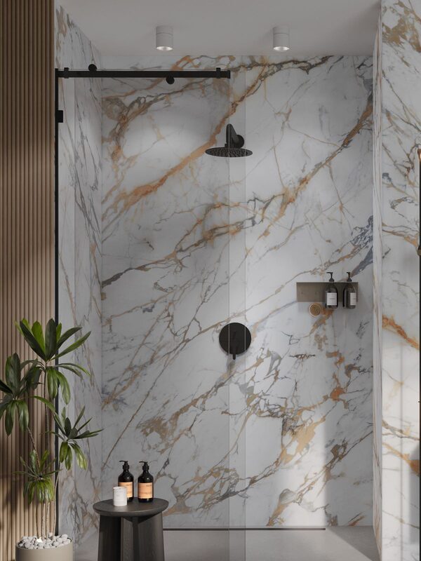 One-Piece Porcelain Slab — Full Gallery — Bathrooms First, Peoria IL