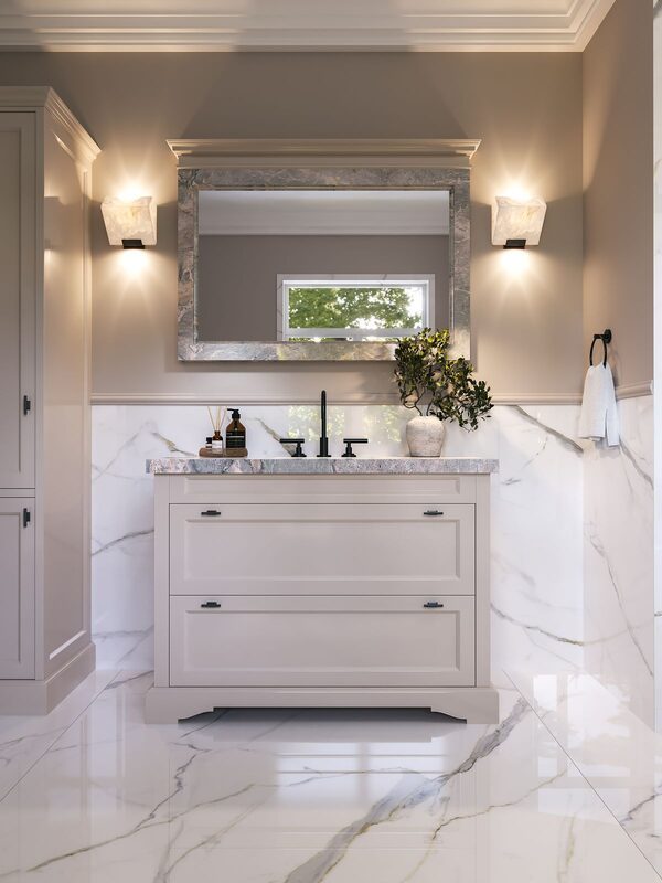 One-Piece Porcelain Slab — Full Gallery — Bathrooms First, Peoria IL