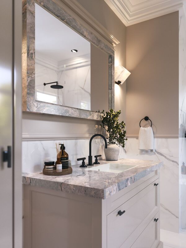 One-Piece Porcelain Slab — Full Gallery — Bathrooms First, Peoria IL