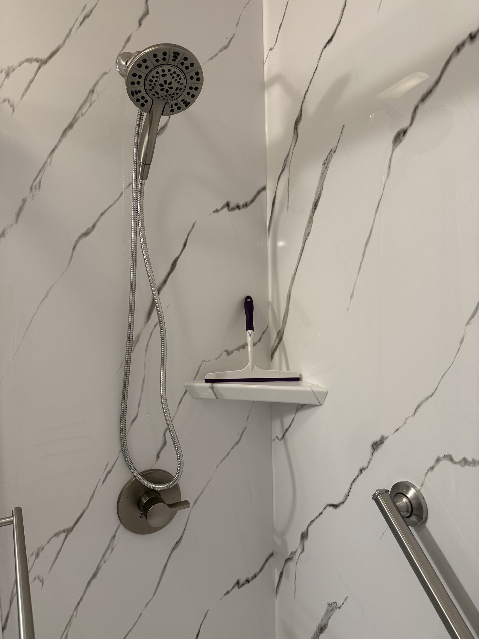 Calcutta Marble Shower Detail